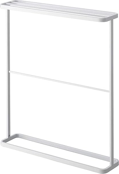 【ホワイト】山崎実業 tower バスタオルハンガー タオル干し タオル掛け バスタオル掛け 室内物干し 部屋干し スタンド 洗濯物 洗面所 smart