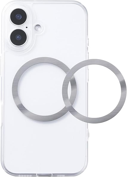 エレコム メタルリング magsafe リング シール 強力吸着 貼付けツール付属 2枚入り シルバー AMSWMAGSTWSV