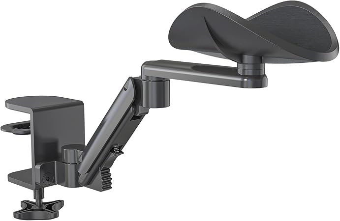 GIBBON MOUNTS アームレスト 肘置き デスク用 肘掛け アームレスト パソコン 六段高さ調整可能 リストレスト 360°多角度回転 肘 腕 肩 疲労を軽減 耐荷重5kg アームスタンド 肘置き デスク パームレス 黒 ブラック