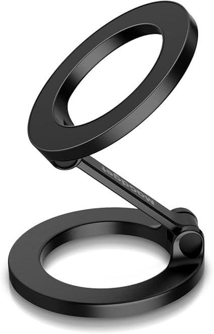 MaGdget Stand/マジェット スタンド MagSafe対応 マグネット スマホスタンド スマホホルダー マルチスタンド 携帯スタンド 車 車載ホルダー 折り畳み式 角度自由 ヒンジ調整工具付き (Black)