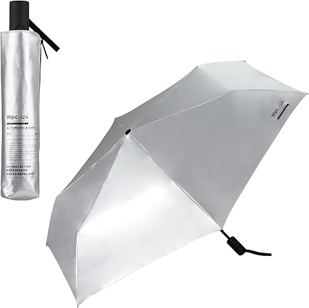 【2025】男の晴雨兼用傘 日傘 IZA Type:AUTOMATIC & SAFE シルバー 折りたたみ傘 自動開閉 通勤 通学 旅行 オシャレ 可愛い 女性 レディース ZA021-001-102