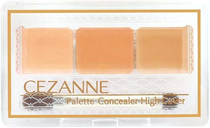 セザンヌ パレットコンシーラー ハイカバー 4.5g 高密着 3色入り ダブルエンドブラシ ベージュ