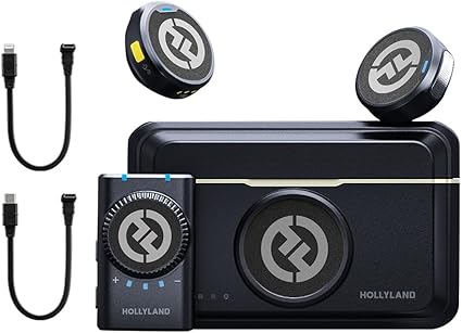 Hollyland 2024 New Model Lark M2 - Wireless Microphone - Pin Microphone - Lightweight 9g - 48Khz/24Bit-Phone Series / Android / Camera Compatible - 300m Transfer Distance