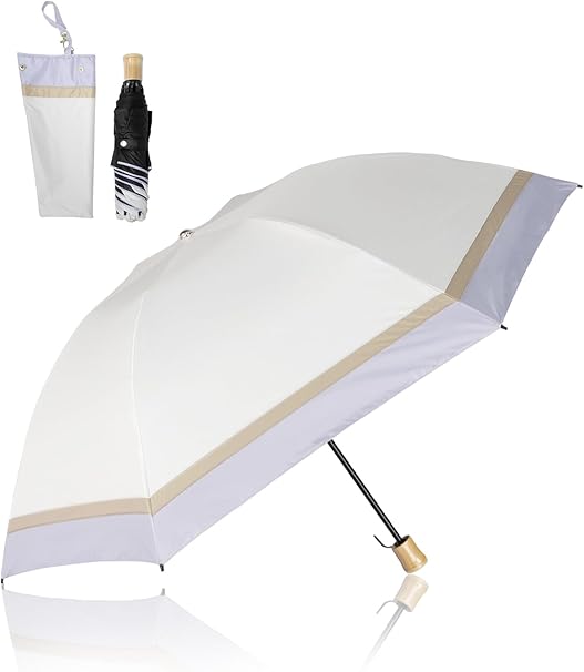 KIZAWA 日傘 uvカット 100 遮光 折り畳み 軽量 完全遮光 折りたたみ日傘 5級撥水 日傘兼用雨傘 レディース 遮熱 晴雨兼用 バンブー 持ち手 母の日 プレゼント