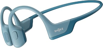 Shokz (ショックス) OpenRun Pro 骨伝導イヤホン ワイヤレス Bluetooth5.1 オープンイヤーヘッドホン 耳を塞がない 自動ペアリングヘッドフォン 技適認証済み マイク付きランニング・スポーツイヤフォン 防水防滴 急速充電 10時間再生 ブルー