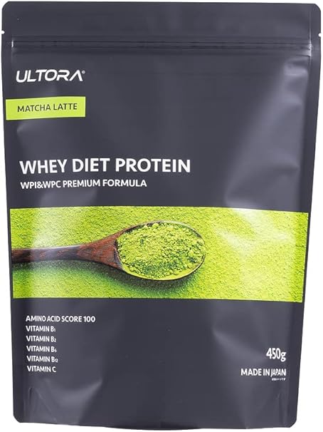 ULTORA ウルトラ ホエイ プロテイン 1kg 450g 人工甘味料不使用 国産 ホエイプロテイン ぷろていん (450g, 抹茶ラテ風味)