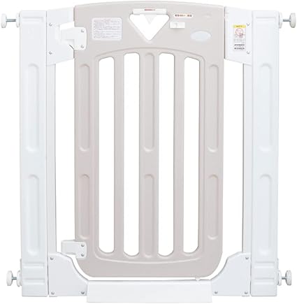日本育児 ベビーゲート/ペットゲート スマートゲイトII ベージュ 扉付き 突っ張りタイプ 幅木よけ ハイタイプ 高さ91cm ダブルロック 拡張可能 キッチン 玄関 浴室 扉開放 両開き