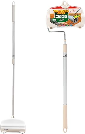 ニトムズ コロコロ どこでも用 本体 ロング フロアクリン 収納ケース付 長さ調節可能(61~97cm) フローリング・カーペット対応 30周 1巻入 C2470