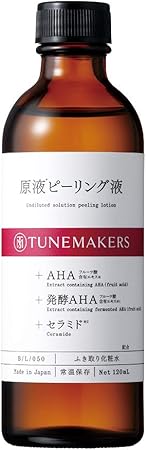 ふき取り化粧水 原液ピーリング液 120ml TUNEMAKERS(チューンメーカーズ) 毛穴ケア アルコールフリー 拭き取り化粧水 セラミド AHA