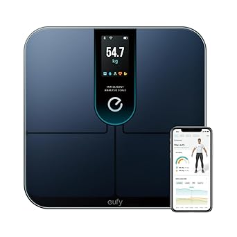 Anker Eufy (ユーフィ) Smart Scale P3 (体重体組成計)【アプリ対応/Fitbit連携/体脂肪率/BMI/心拍数/筋肉量/基礎代謝量/水分量/体脂肪量/骨量/内臓脂肪/タンパク質/骨格筋量/皮下脂肪/体内年齢/ボディタイプ / 3Dモデル】ブラック