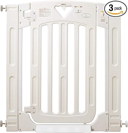 日本育児 ベビーゲート/ペットゲート スマートゲイトII ミルキー 扉付き 突っ張りタイプ 幅木よけ ハイタイプ 高さ91cm ダブルロック 拡張可能 キッチン 玄関 浴室 扉開放 両開き