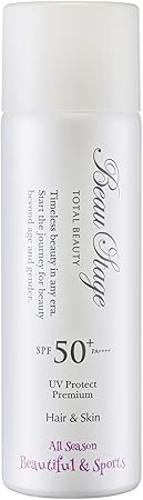 アデランス ビューステージ UVプロテクト プレミアム SPF50+ PA++++ (80g) UVスプレー 頭皮 日焼け止め 髪 顔 分け目 UVケア スプレー 無香料 スポーツ ゴルフ アウトドア 無添加 日本製 ウォータープルーフ 春 紫外線