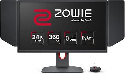 ベンキュージャパン BenQ ZOWIE XL2566K ゲーミングモニター(24.5インチ/フルHD/TN/360Hz/0.5ms/DyAc+/Black eQualizer/VESA Standard Adaptive-Sync/小さめ台座/高さ・角度調整/S.Switch)