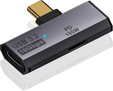 Duttek 2-in-1 USB C延長アダプター 10Gbps USB Type C オスからデュアルメス延長アダプター、USB Type C 3.2 スプリッタアダプタ、100W PD 高速充電USB-Cアダプター iPhone 15/15 Plus/15 Pro/15 Pro Max、MacBook Air/Pro、iPad Pro、Galaxy S24/S23に対応