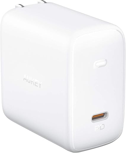 急速充電器 iPhone(iPhone13シリーズ対応) / Android/iPad/MacBook/ノートPC/Switch 各種対応 USB-C 1ポート PSE認証済み PD対応 100W 折りたたみ式 AUKEYオーキー Omnia 100W PA-B5 (ホワイト) 2年保証