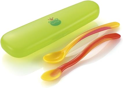 リッチェル おでかけランチくん 離乳食スプーンセット(ケース付) マルチカラー 2個アソート 5カ月頃から