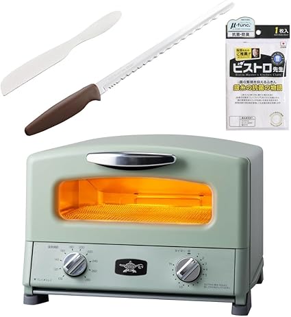 アラジン グリル & トースター 4枚焼き AGT-G13 グリーン 4点セット (AGT-G13B(G) グリーン)