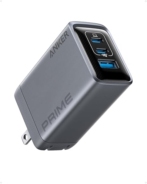 Anker Prime Charger (100W, 3 Ports, GaN) 【PSE技術基準適合/折りたたみ式プラグ】MacBook PD対応Windows PC iPad iPhone Galaxy Android スマートフォン ノートPC 各種