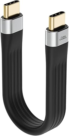 CableCreation 短いUSB C to USB C 3.1 Gen 2ケーブル,電力転送可 60W 3A快速充電ケーブル 4Kビデオ出力付き10Gbps データ転送,MacBook Pro, Galaxy S20, SSD, iPad PromiPhone 15、iPhone15Pro Max等に適用, 0.12M/ブラック