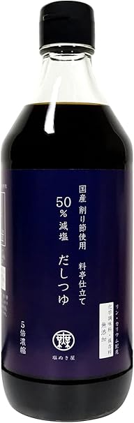 調味料 50%減塩 だしつゆ 塩ぬき屋 500ml 国産鰹節 リン50%カット カリウム70%カット 減塩つゆ (500ミリリットル (x 1))