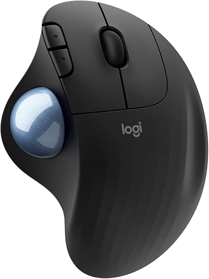 Logitech M575S Wireless Mouse, Trackball, Wireless, Bluetooth, Unifying 5 Buttons, Windows, Mac, iPad, Battery Life, Up to 24 Months, Black