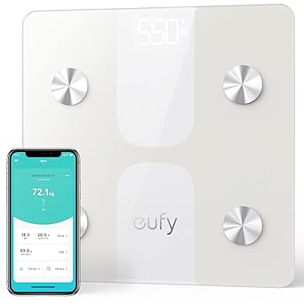 Anker Eufy (ユーフィ) Smart Scale C1(体重体組成計)【アプリ対応 / Fitbit連携 / 体脂肪率 / BMI / 基礎代謝量 / 水分量 / 体脂肪量 / 骨量 / 内臓脂肪】