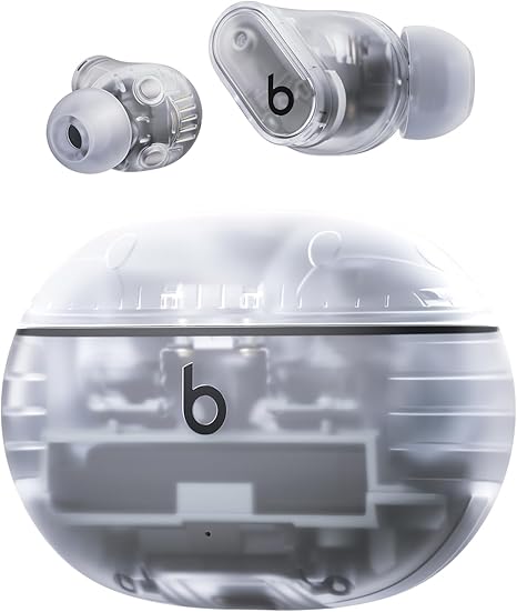 Beats Studio Buds + | ワイヤレスノイズキャンセリングイヤフォン - AppleデバイスとAndroidデバイスで互換性が向上、内蔵マイク、耐汗仕様Bluetoothイヤフォン、空間オーディオ - トランスペアレント