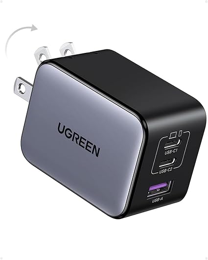 UGREEN NexodeX 65W充電器 USB-C*2とUSB-A*1 最小クラスPD急速充電器 新生代GaNInfinity™チップ 独自Airpyra技術 PD3.0/QC4+対応 自宅/出張/旅行用 ノートPC iPad iPhone16/15/14 Galaxy S24 Pixel8 Xperia5以降対応 超急速45W対応 PSE技術基準適合 X754