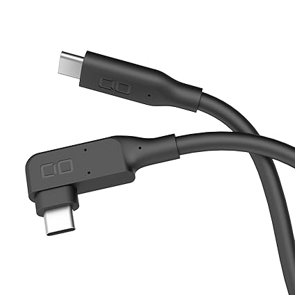 CIO シリコンL字ケーブル USB Type-C ケーブル 240W L型 急速充電 絡まない 90度 USB-C 1m 直角 高速データ転送 20Gbps 4K 映像出力 USB4.0 Gen2 PD EPR MacBook Pro iPad Android Galaxy Switch ブラック