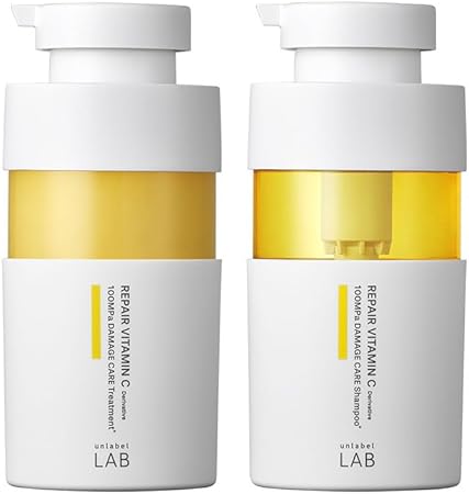 unlabel アンレーベル シャンプー トリートメント セット Vリペア ビタミンC誘導体 シャンプー 400mL + トリートメント 400mL unlabel LAB 日本製 ヘアケア ビタミンC誘導体 美容液シャンプー 枝毛 切れ毛 アンレーベルラボ