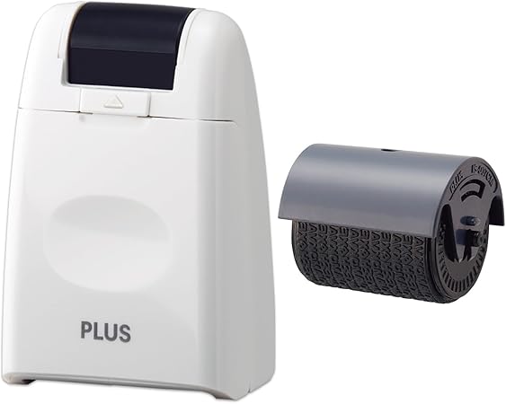 プラス 個人情報保護スタンプ ローラーケシポン ホワイト 37-645+専用インクカートリッジ 1個 37-299