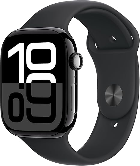 Apple Watch Series 10(GPSモデル)- 46mmジェットブラックアルミニウムケースとブラックスポーツバンド - S/M - 先進的なディスプレイ、睡眠時無呼吸の通知、高速な充電、Suica対応、スマートウォッチ、スポーツウォッチ