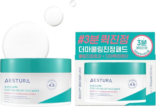 【AESTURA】 エイシカ365 クーリングリリーフパッドpH4.5 60枚 110mL シカパック 弱酸性 トナーパッド 韓国コスメ 保湿 スキンケア CICA マデカッソシド 敏感肌 乾燥肌 混合肌 肌荒れケア無香料 無着色 ダーマコスメ 低刺激
