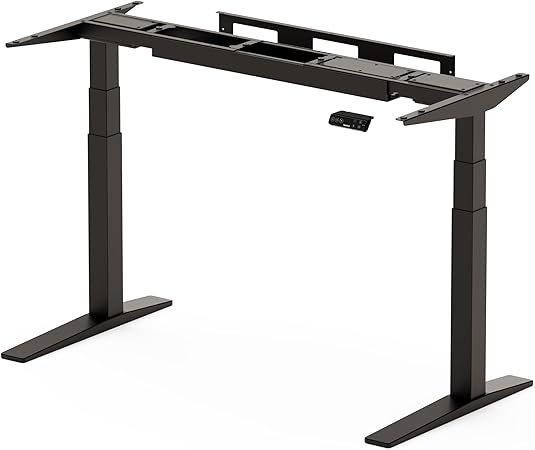 FLEXISPOT 昇降デスク E7H パソコンデスク スタンディングデスク 電動 メーカー5年保証 無段階高さ調節 耐荷重160kg デュアル静音モーター搭載 人間工学 メモリー機能付き USB機能付き 配線整理 (足(黒), 天板なし)