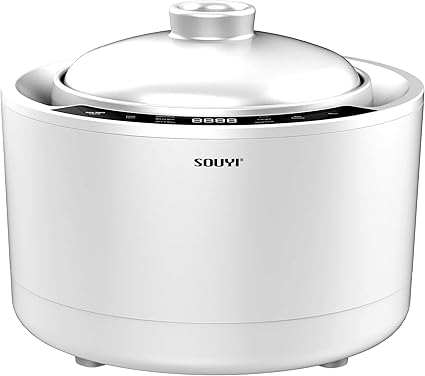 土鍋炊飯器 全自動炊飯 土鍋気分 【フッ素 テフロン不使用】6種類【白米/雑穀米/早炊き/煮込/汁物/おかゆ/低温調理】4号 二重蓋 予約/保温 かまど 遠赤外線 土鍋セット 艶のあるご飯 コード1.2m ガスコンロ使用可能 電気炊飯器 本土鍋 厚釜 しゃもじ付き 土鍋コーティング SY-150(ホワイト)