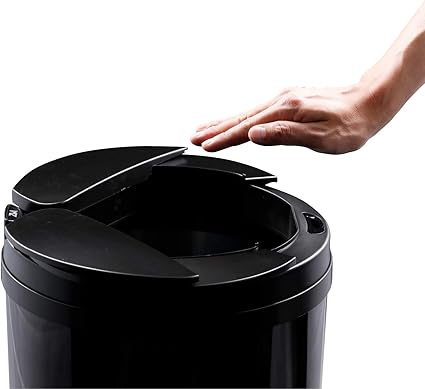 【ひらけ、ゴミ箱】ZitA CIRCLE ジータ サークル ゴミ箱 おしゃれ 45リットル 30リットル ダストボックス 自動 自動ゴミ箱 センサー (ブラック)