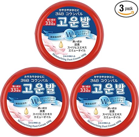 コウンバル フットクリーム モイスチャー 赤 100g ×3個 日本正規輸入品 韓国 かかと 保湿 角質ケア (3)