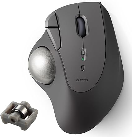 エレコム ワイヤレス トラックボールマウス Bluetooth IST (イスト) シリーズ 5ボタン 親指操作 ベアリング支持 Windows Mac Chromebook ブラック 2 M-IT11BRABK