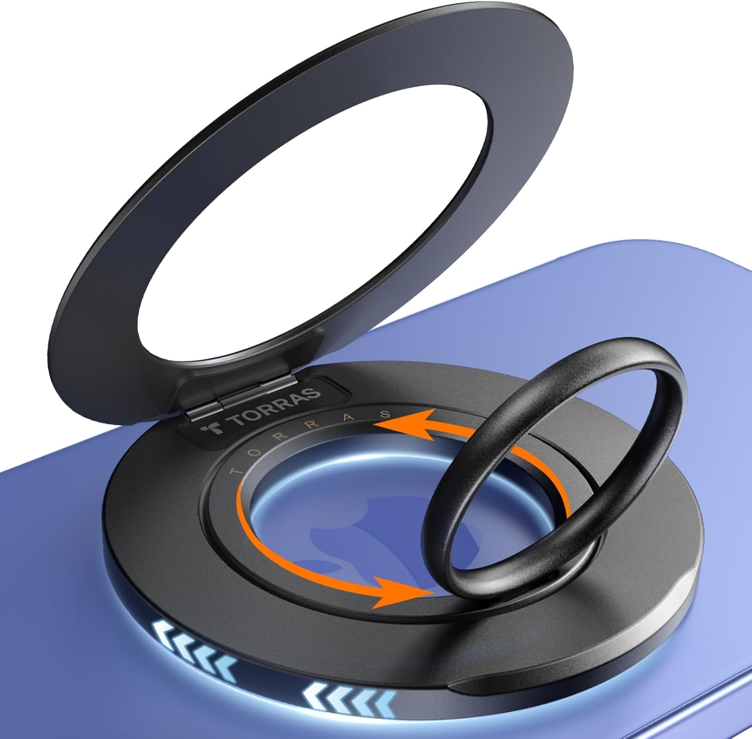 【2025新型・2in1 スマホリング】 TORRAS MagSafe対応 リング 360度回転 バンカーリング スマホスタンド 縦横両用 マグネット リング iPhone17/16/15/14/13/12用 薄型 マグセーフ 携帯リング 強力磁石 落下防止 メタルリング付き「Ostand Go」 マットブラック