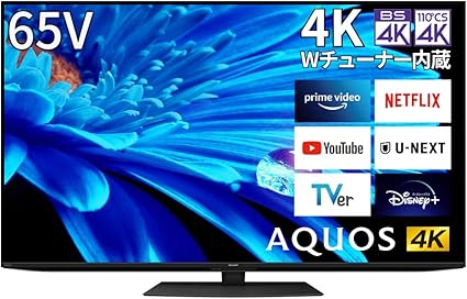 シャープ 65V型 4K 液晶 テレビ AQUOS 4T-C65EN1 N-Blackパネル 倍速液晶 Google TV (2022年モデル)
