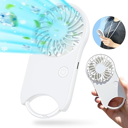 【2024夏新 発売】 ハンディファン 静音 手持ち扇風機 強力 超軽量 長時間13H稼働 3段階風量 Type-C急速充電 ハンディ扇風機 小型 扇風機 ハンディ ファン 首掛け 小型扇風機 ミニ扇風機 ハンディーファン せんふうき扇風機 小型 手持ち 携帯 カラビナ 持ち運び便利 USB 充電式 携帯ファン コンパクト アウトドア オフィス 屋外 通勤通学 携帯扇風機 (ホワイト)
