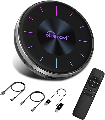 【公式】オットキャストOttocast OttoAibox P3 新型 Android12 CarPlay AI Box 8GBメモリ/128GBストレージ カープレAndroid AI box 車のカーナビでユーチューブ YouTube Netflix Hulu ABEMA Disney+等が観れる車載用Android端末 技適取得済み製品(リモコンセット)