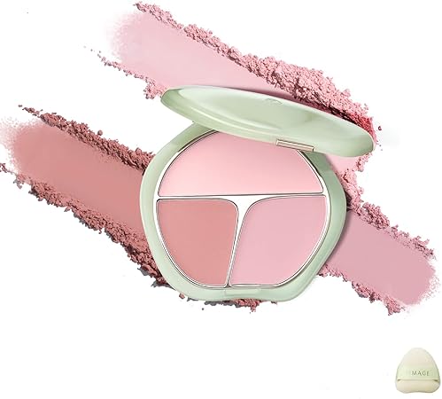 TIMAGE(ティメージ) チーク パープル パウダーパフ付き 13g チーク 人気 (02 ピンク系)