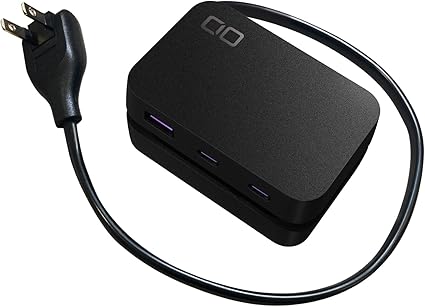 CIO 電源タップ USB付 Polaris CUBE Built in CABLE 卓上 旅行 持ち運び 延長コード 0.5m 収納リール付 合計5口 Type-C Type-A AC差込口 小型 急速充電 iPhone Android Macbook iPad Galaxy その他対応 (ブラック)