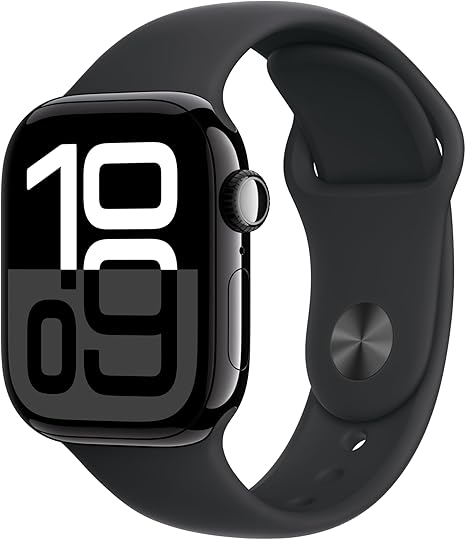 Apple Watch Series 10(GPSモデル)- 42mmジェットブラックアルミニウムケースとブラックスポーツバンド - S/M - 先進的なディスプレイ、睡眠時無呼吸の通知、高速な充電、Suica対応、スマートウォッチ、スポーツウォッチ
