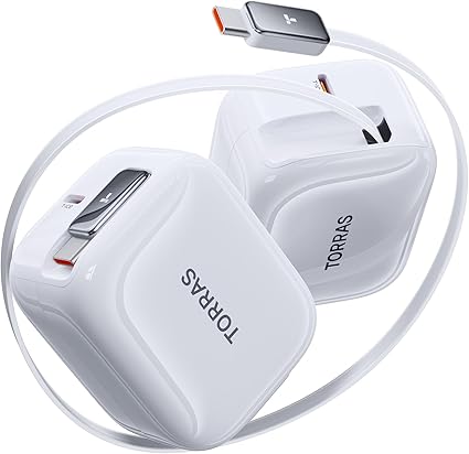 【最強版巻き取り式】TORRAS FlexLine 40W 充電器 type-c 急速充電器 2ポート 巻き取り式 タイプcケーブルー体型 折りたたみ式プラグ コンパクト 持ち運び便利 GaNIII技術 PD3.0規格対応 PSE技術基準適合 iPhone16/15/iPad/Android/Switch対応 旅行/出張/自宅/デスク周り