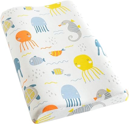 FAYOSA 子供用枕 低反発枕 子どもまくら 低反発ピロー メモリーフォーム素材 通気 快眠 高さ調整 向き癖防止 寝姿を矯正 カバー綿100%洗える 男女兼用 1~6歳適用 40*24*3/5cm クラゲ図柄