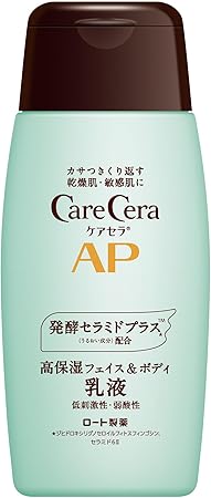 ケアセラ(CareCera) ロート製薬 ケアセラ APフェイス&ボディ乳液 セラミドプラス×7種の天然型セラミド配合 無香料 クリーム 肌荒れを繰り返す乾燥肌用 200mL 単品 200ml