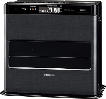 CORONA(コロナ) 石油ファンヒーター 【日本生産】 (木造15畳 / コンクリート20畳 まで) プレミアム消臭機能 ルーバースイング 省エネセンサー リモコン付き ブラック FH-WZ5722BY(KG)