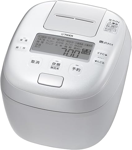 タイガー魔法瓶(TIGER) 炊飯器 1升 圧力IH式 炊きたて 土鍋蓄熱コート釜 ピュアホワイト JPI-Y180WY